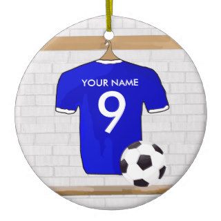 Customizable Soccer Shirt (blue) Ornament Pendant