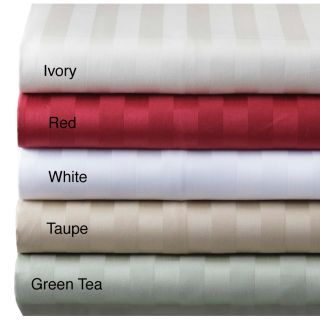 Grace Home Fashions Damask Stripe 500 Thread Count Sheet Set White Size Queen