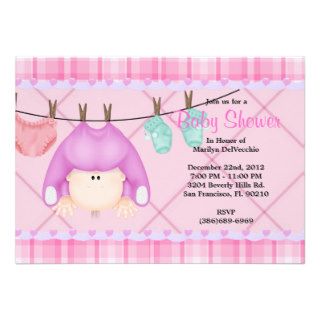 CUTE Sweet PINK Girls Baby Shower Custom Invite