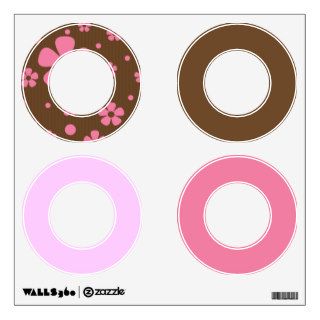Pink and Brown Flower Stickers Wall Sticker