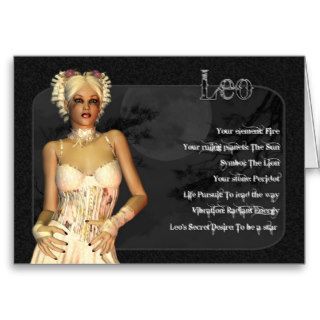 Leo Gothic Zodiac Birthday Card