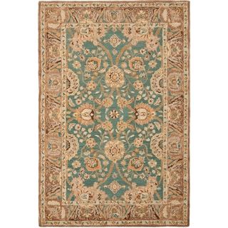 Safavieh Hand made Anatolia Teal/ Camel Wool Rug (4 X 6)