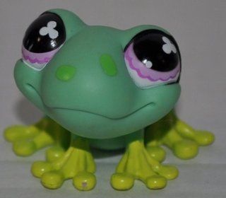 Frog #479 (Green, Purple Eyes, Yellow Toes) Littlest Pet Shop (Retired) Collector Toy   LPS Collectible Replacement Single Figure   Loose (OOP Out of Package & Print) 