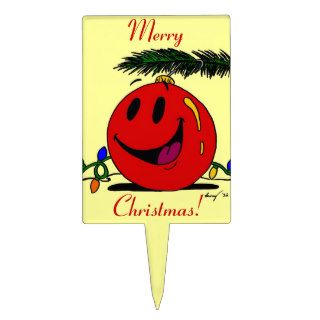 Happy Ornament "Merry Christmas" Cake Topper