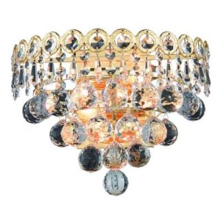 Elegant Lighting 2 Light Wall Sconce Gold Finish, Clear Crystal EL1901W12G/RC