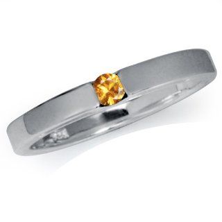 Natural Yellow Sapphire 925 Sterling Silver Solitaire Ring Jewelry