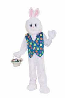 Forum Deluxe Plush Funny Bunny Mascot Costume, White, Standard Adult Sized Costumes Clothing