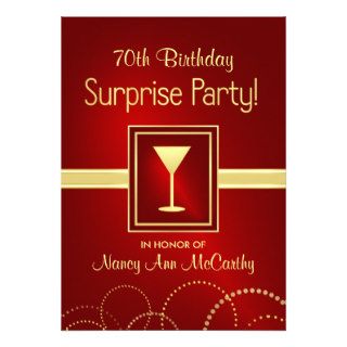 Custom 70th Birthday Surprise Party Invitations