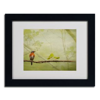 Lois Bryan 'Bluebird in Spring' Contemporary Framed Matted Art Trademark Fine Art Canvas