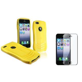eForCity Yellow Lamborghini TPU Rubber Case with FREE Reusable Screen Protector compatible with Apple® iPhone® 5 / 5S Cell Phones & Accessories