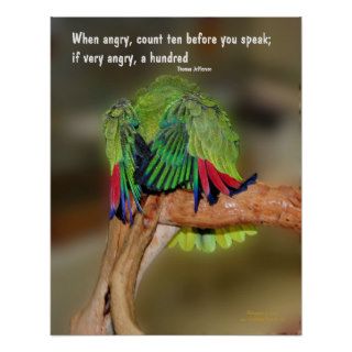 Funny Parrot Anger Quote Inspirational Poster
