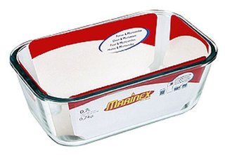 Marinex Glass Butter Dish, 6 3/4" x 4 1/4" x 2 5/8" Ramekins Kitchen & Dining