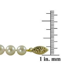 Pearls for You 14k Yellow Gold White Cultured Akoya Pearl Bracelet (6.5 7 mm) Pearls For You Pearl Bracelets