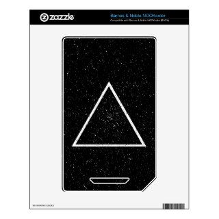 White triangle outline on black star background decal for the NOOK color