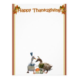 Thanksgiving Indian Ducks Letterhead Template
