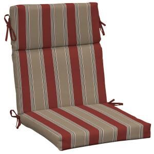 Hampton Bay Chili Stripe High Back Outdoor Chair Cushion DISCONTINUED V547632X 9D1