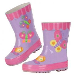 Stephen Joseph Girls 7 16 Butterfly Rain Boots,Lavender,9 US Clothing