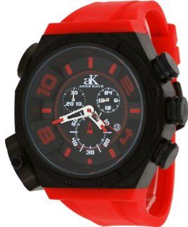 Adee Kaye #AK7777 MIPB Men's Oversized Black IP Titanium Double Time Zone Chronograph Watch Watches