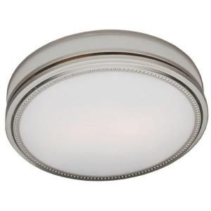 Hunter Riazzi Decorative 110 CFM Ceiling Exhaust Bath Fan with Brushed Nickel Cast Beaded Design and Cased Glass 83001