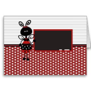 Ladybug Teacher with Chalkboard Polka Dot Cards