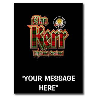 Clan Kerr Tartan Badge Postcard