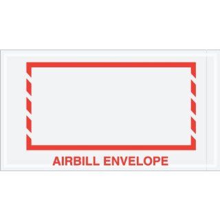 Aviditi PL484 Poly Document Envelope, Legend "AIRBILL ENVELOPE", 5 1/2" Length x 10" Width, 2 mil Thick, Red on White (Case of 1000)
