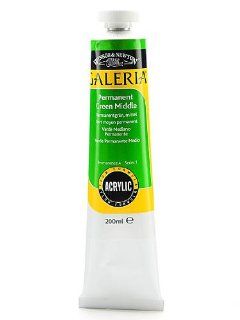 Winsor & Newton Galeria Flow Formula Acrylic Colours permanent green middle 200 ml 484 [PACK OF 2 ]