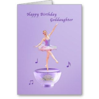 Birthday, Goddaughter, Music Box Ballerina Greeting Cards