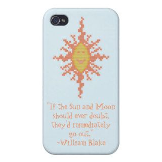 William Blake Sun and Moon Confidence Quote Cases For iPhone 4