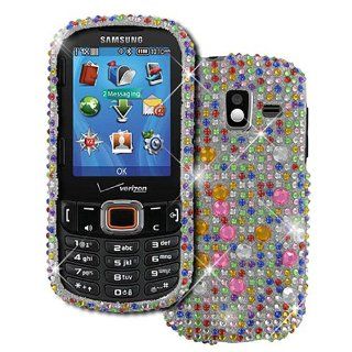 Colorful Bling Gem Jeweled Crystal Case Cover for Samsung Intensity III 3 SCH U485 Cell Phones & Accessories