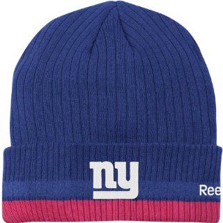 Reebok New York Giants 2010 Breast Cancer Awareness Sideline Cuffed Knit Hat One Size Fits All  Sports Fan Beanies  Sports & Outdoors