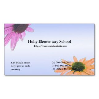 School teacher daisy flowers business card template