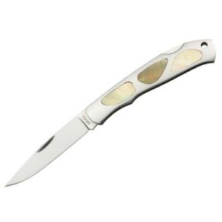 Moki MK502 Knives Folder Knife Stainless Handle Blossom 3 5/8" Closed Lockback Sports & Outdoors