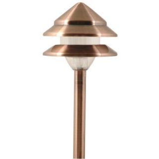 Moonrays Marion Style Outdoor Copper Low Voltage 7 Watt 2 Tier Metal Path Light 95871