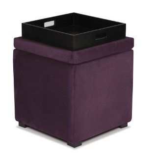 Detour Storage Cube Purple Velvet   Ottomans