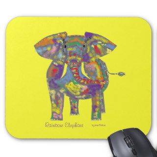 Rainbow Elephant, colourful design,for anyone. Mousepads
