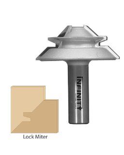 Infinity Tools 55 503, 1/2" Shank Lock Miter Router Bit   Lock Miter Setup Block  