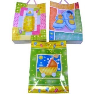 Baby Gift Bag 3D In 3 Assorted Colors (48 Pieces) [Office Product] 