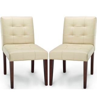 Safavieh Chic Creme Leather Side Chairs (Set of 2) Safavieh Dining Chairs