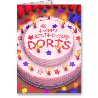 Doris's Birthday Cake Greeting Cards