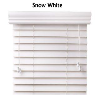 Premium 2 inch faux wood blinds, Snow White, 35 1/2 x 60   Window Treatment Horizontal Blinds