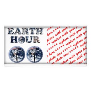 Earth Hour    Earth Text w/Clocks 830 930 Personalized Photo Card