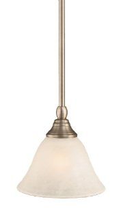Toltec Lighting 23 BN 505 Stem Mini Pendant Light Brushed Nickel Finish with White Marble Glass, 7 Inch   Ceiling Pendant Fixtures  