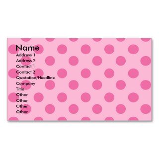 Cotton candy pink large pink polka dots business card template