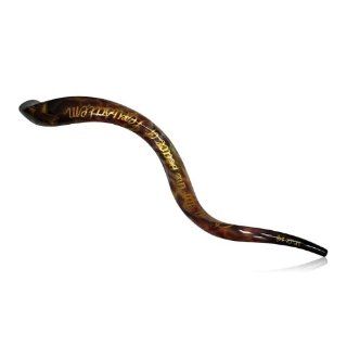 Decorative Kudu Horn Shofar with Painted English Text and Bright Colors N/A Musical Instruments