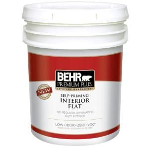 BEHR Premium Plus 5 gal. Ultra Pure White Zero VOC Flat Interior Paint 105005
