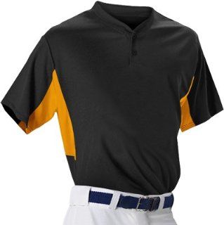 Alleson 506HCY Youth Two Button Custom Baseball Jerseys BK/OR   BLACK/ORANGE YXL  Baseball And Softball Jerseys  Sports & Outdoors