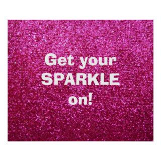 Faux Hot Pink Glitter Posters