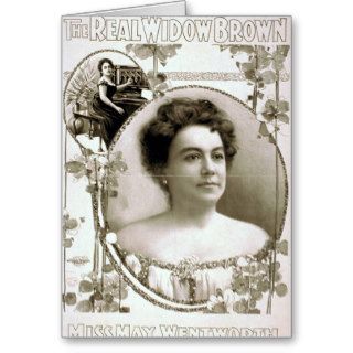 The Real Widow Brown, 'Miss May Wentworth' Retro T Greeting Cards