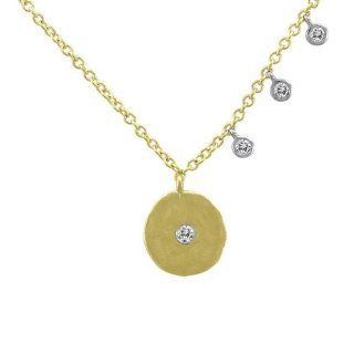 Meira T 14K Yellow Gold Diamond Disc Accented By Bezel Set Diamonds Necklace Jewelry